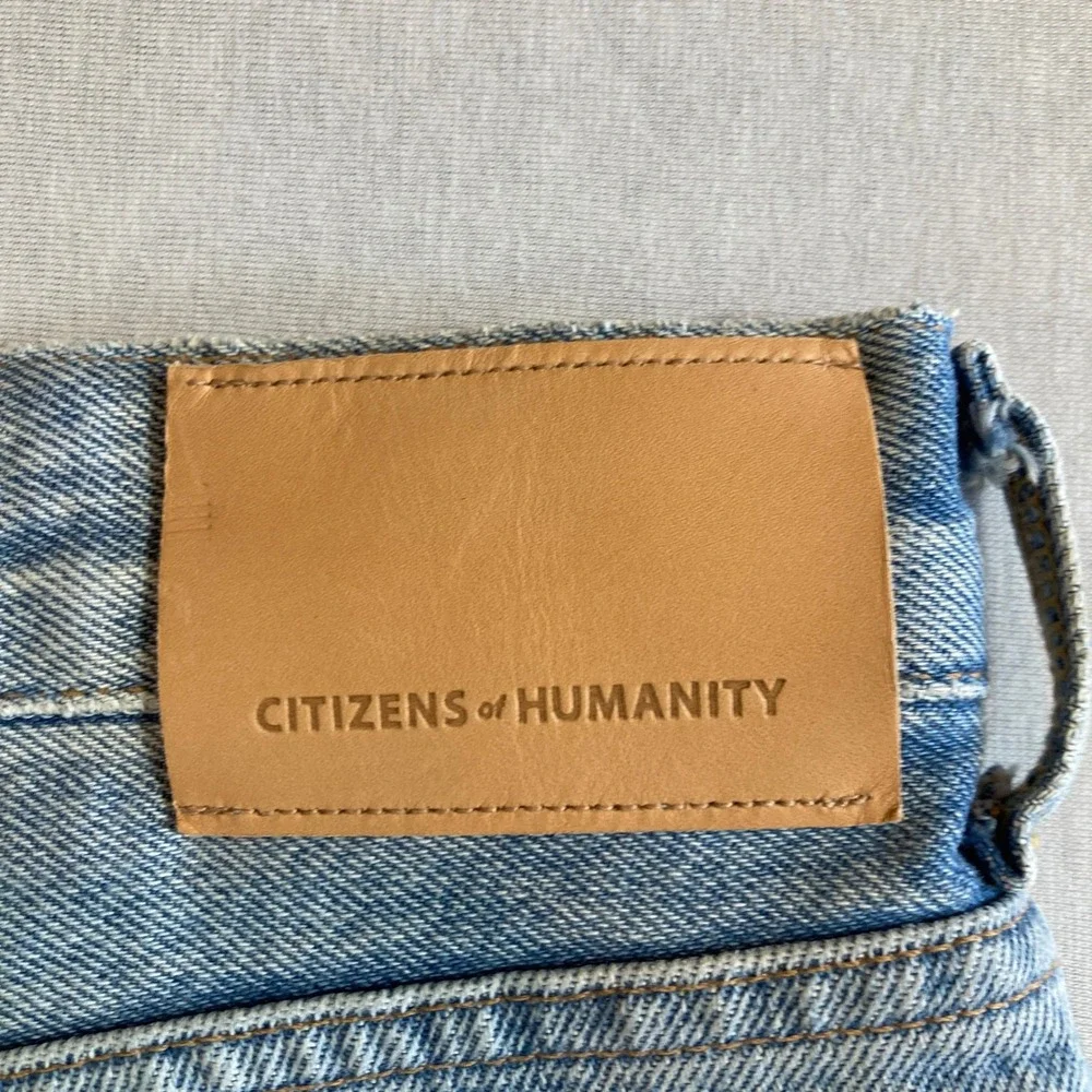 Citizens of Humanity Denim Shorts Button Fly Distressed Annabelle Organic Cotton